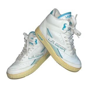 Vintage L.A Gear high top retro 80s white/blue women's sneakers size 6